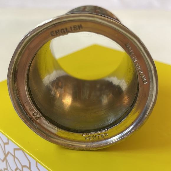 VTG made in England Pewter Glass bottom 1 1/2 oz measuring cup - Picture 5 of 10